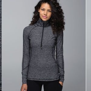 Lululemon 1/2 Half Zip Long Sleeve Pullover Jacket Medium Navy Blue Gray, sz 10